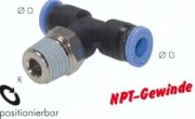 raccord enfichable en T NPT 1/