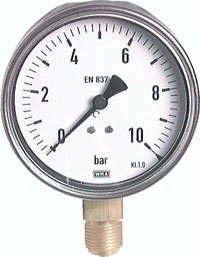 H303.0376 Manometer senkrecht (CrNi/Ms), Pic1