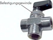 3-Wege T-Kugelhahn, Messing,