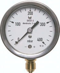 H303.0381 Manometer senkrecht 160mm, 0 - Pic1