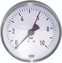 H303.0951 Manometer waagerecht Ø 80mm, 0 Pic1